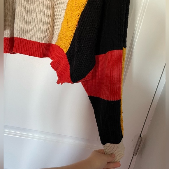 Moon & Madison color block sweater - orange, yellow, cream and black - Picture 5 of 6